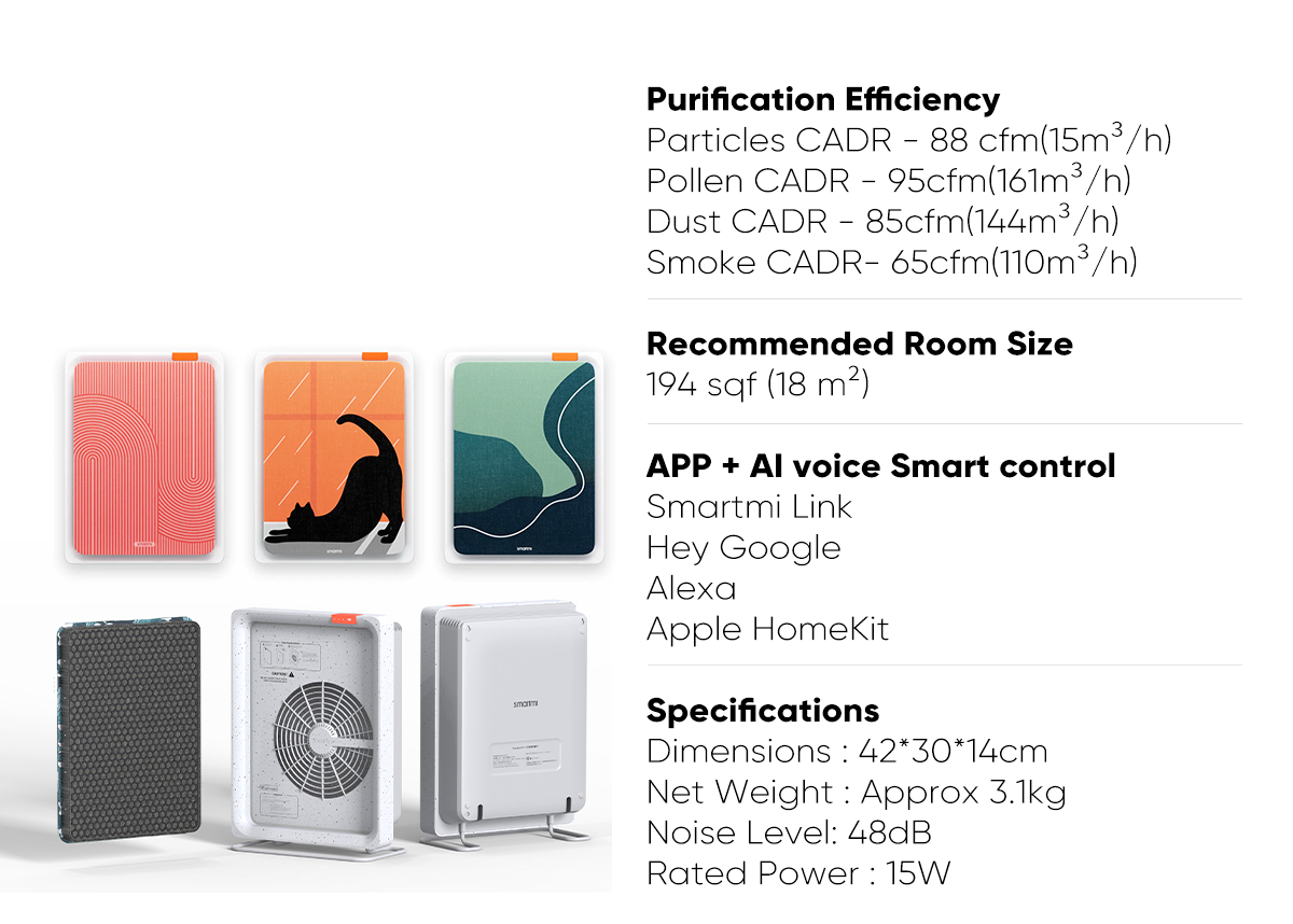 Smartmi E1: Wall-Mountable, Air Purifier for Allergen-Free Homes